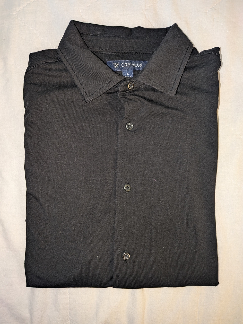 Daniel Cremieux Men's Black Short-Sleeve Button-Down Shirt Large